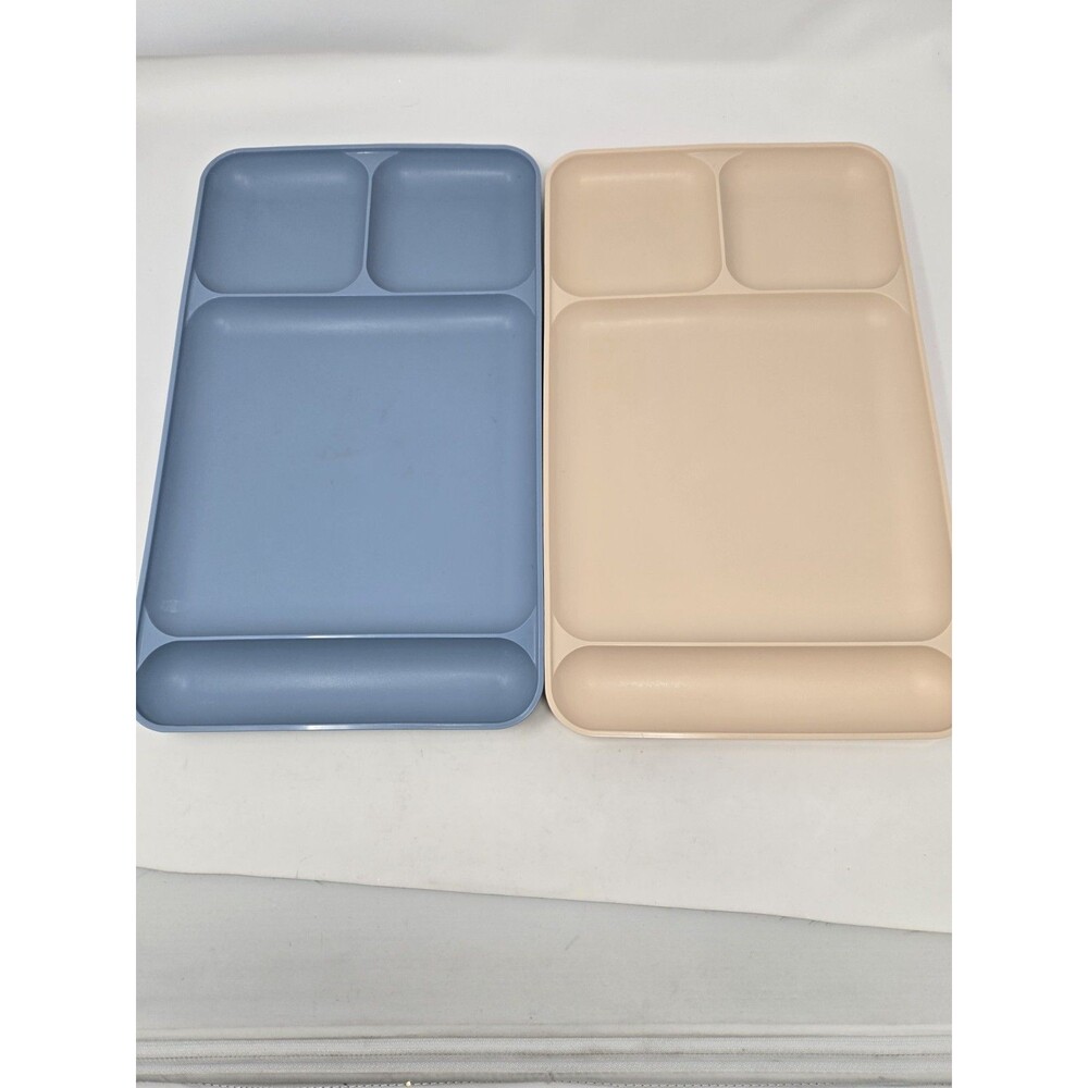 VINTAGE TUPPERWARE LOT CAFETERIA LUNCH TRAY DIVIDED PLATE MIXED #1535 SET OF 6 - Picture 8 of 11